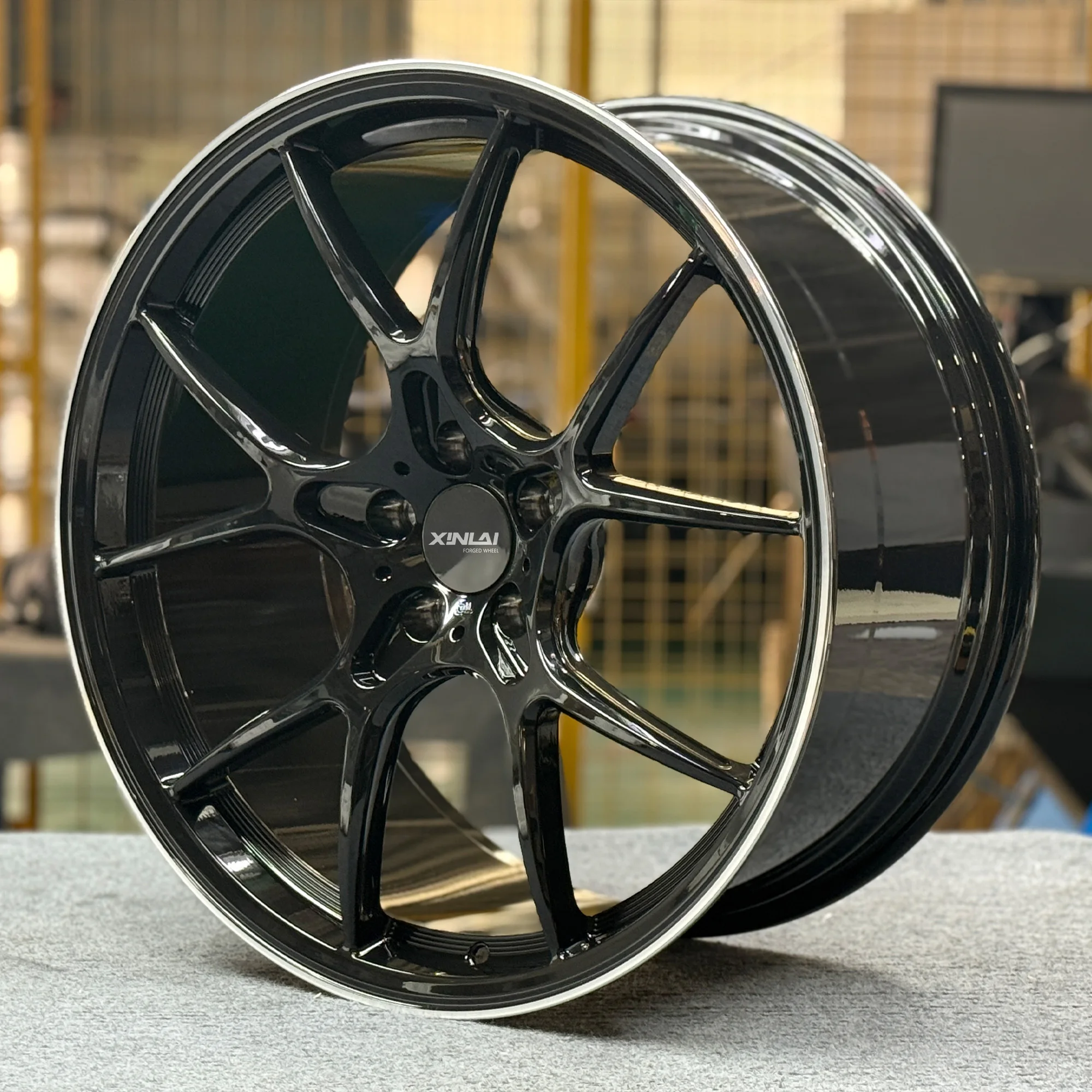 XL 1-Piece Monoblock Gloss Black Wheel Rim Deep Dish Concave Custom Forged Wheel 5x114.3 5x120 5x112 Car Alloy Wheels - Image 4