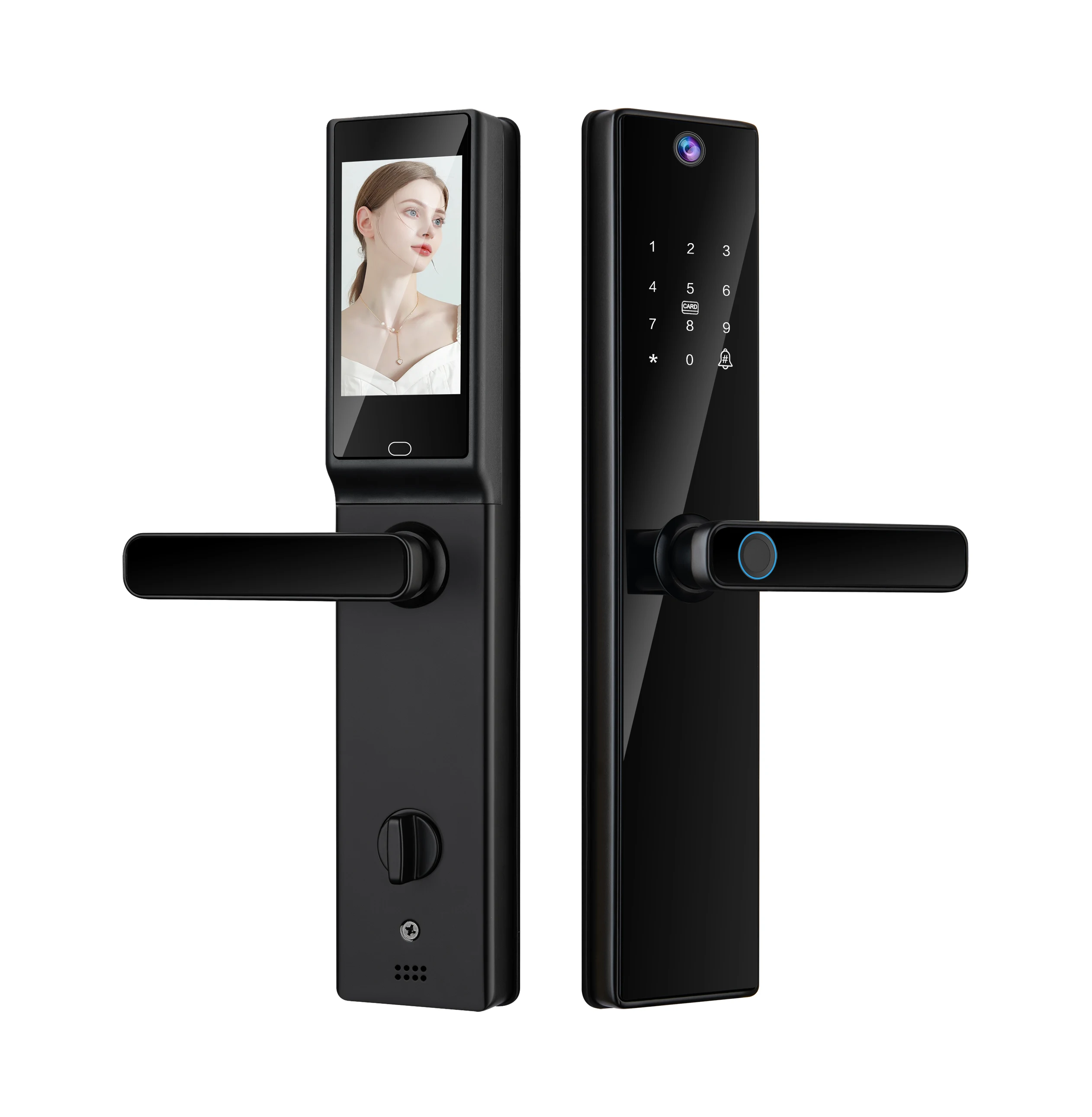 Digital  S819-2 HD Camera Video Intercom Locks Tuya Wiif App Card Code Mobile Phone Smart Camera Door Lock With Visible Screen
