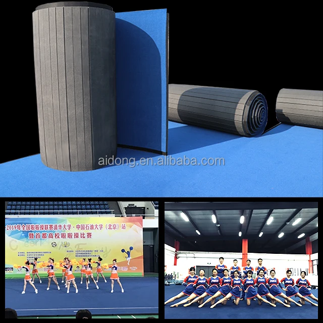 AIDONG Rolling up Dancing Floor Rhythmic Gymnastics Mats Folding Gym Carpet Bonded Foam Mma Sport Mat for Cheerleading
