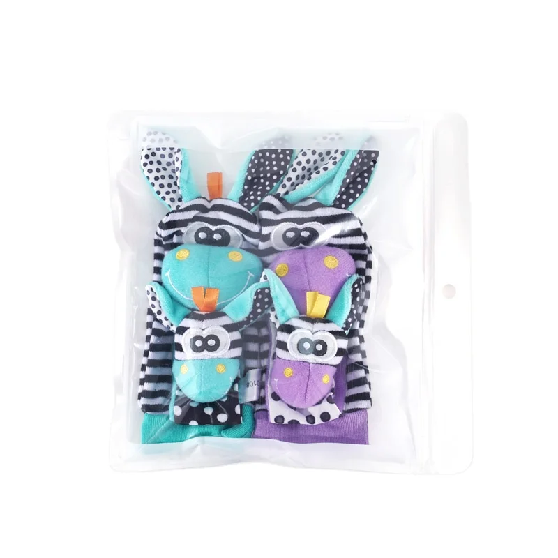 Jouets Bébé Hochets Poignet Et Chaussettes Animaux - Stimulation Sensorielle 0-36 Mois (Cadeau Nouveau-Né)