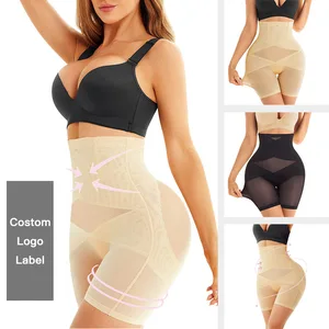 Plus Size High Waist Tummy Control Shapewear Panties Postpartum Body Shaper Mesh Butt Lifting Slimming Waist Trainer Underwear