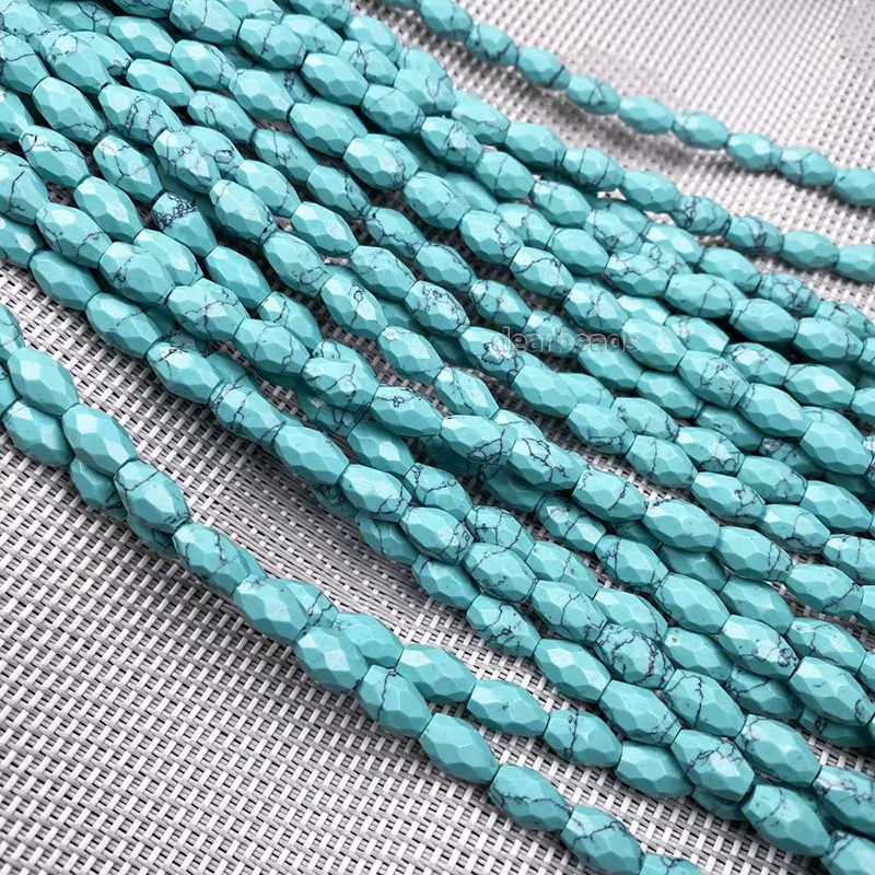 Loose Stone Beads, 6X9Mm Natural White Jade Gemstone Rice-Shaped Loose