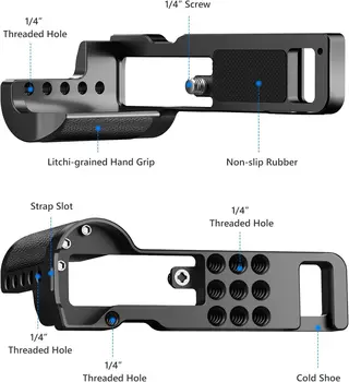 Neewer Camera Handle Grip Bracket Compatible with Sony ZV-1 Camera, ZV1 Camera Base Mount Bracket with Base Microphone/Fill detail image