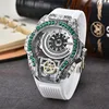 Cintura bianca con superficie argento-verde argento
