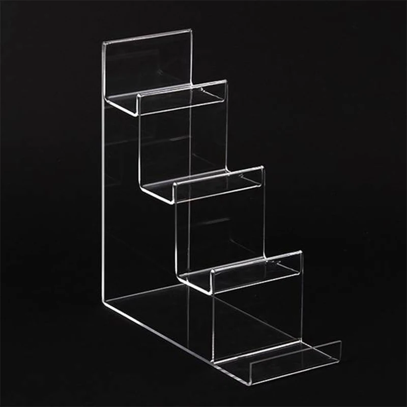 Acrylic Display Riser 4 Tiers Plastic Mobile Phone Stand Acrylic Clutch Bag Wallets Purse Display Stand