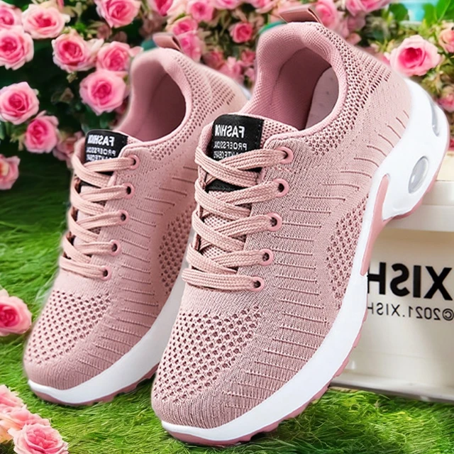 Women's Customizable Soft Sole Running & Walking Shoes Factory Wholesale Fly Woven Breathable Sneakers for Spring Autumn Seasons