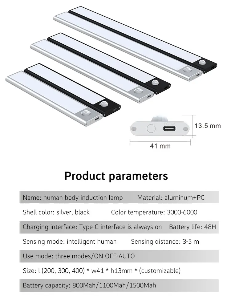 Smart LED Cabinet Lights with Motion Sensor & Rechargeable