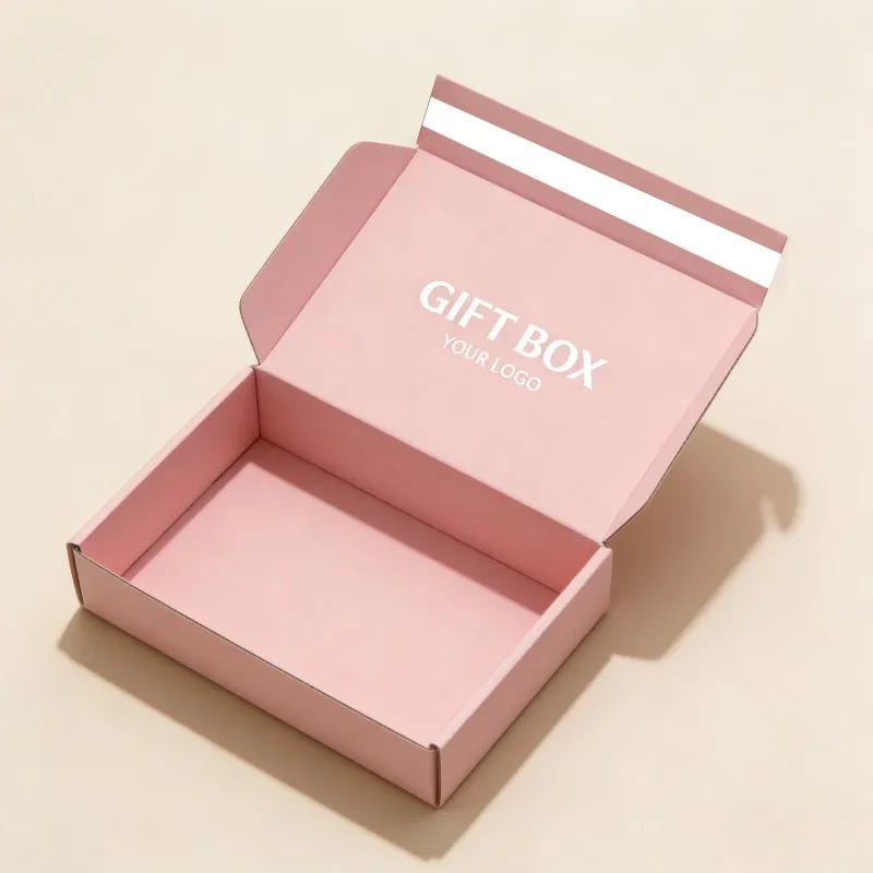 Blwch Postio Cyfaddas â Logo, Blwch Postio â Chlosiadau Hunan-seiliedig, Blwch Postio Cardboard â Rhesymeg Torri Adhesif, Blwch Papur Pinws Matted â Logo Cyfaddas