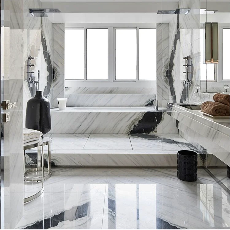 China Panda Countertop Counter bathroom kitchen Table Tile White Slab vanity marble