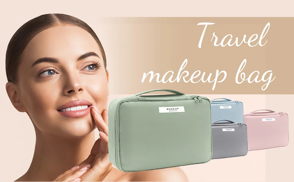 Custom Printed Design Waterproof Large Women Makeup Toiletry Cosmetic