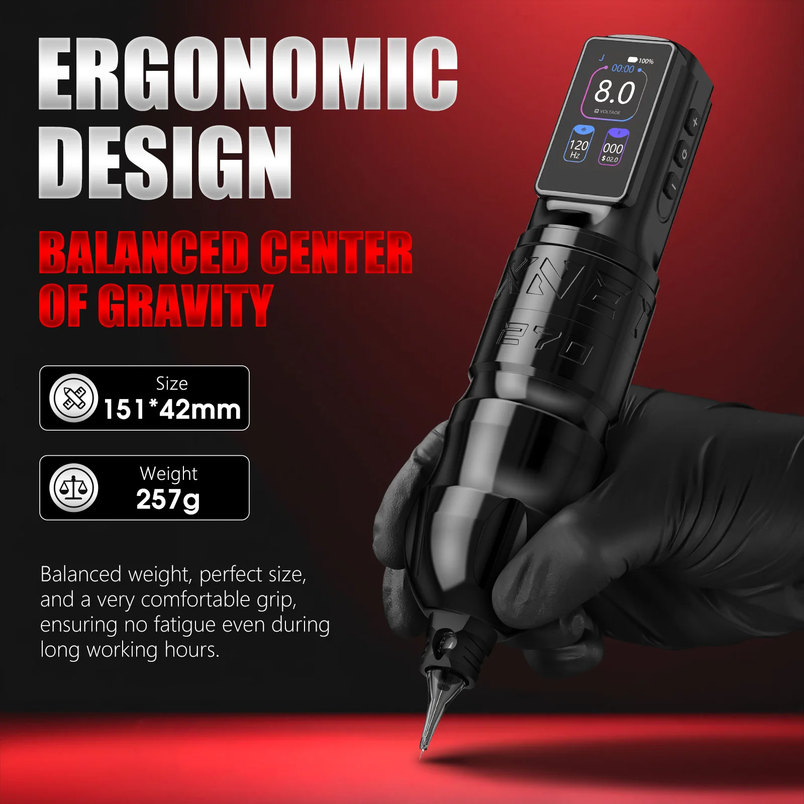 XNET Titan 270 Wireless Tattoo Pen Machine - 2400mAh Battery