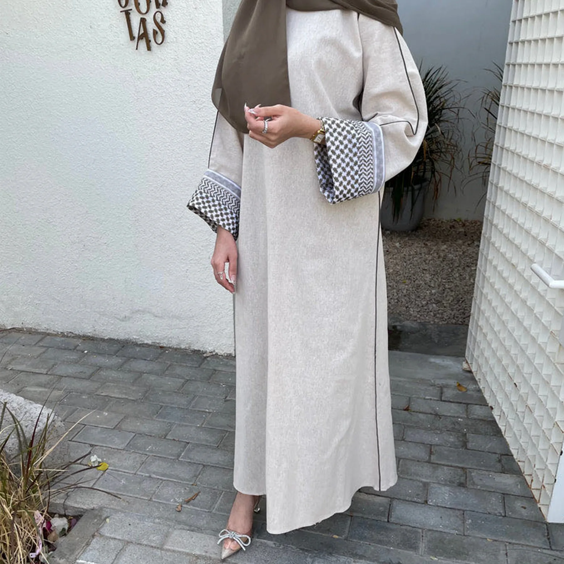 keffiyeh dress Palestine Keffiyeh Open Abaya main image 1