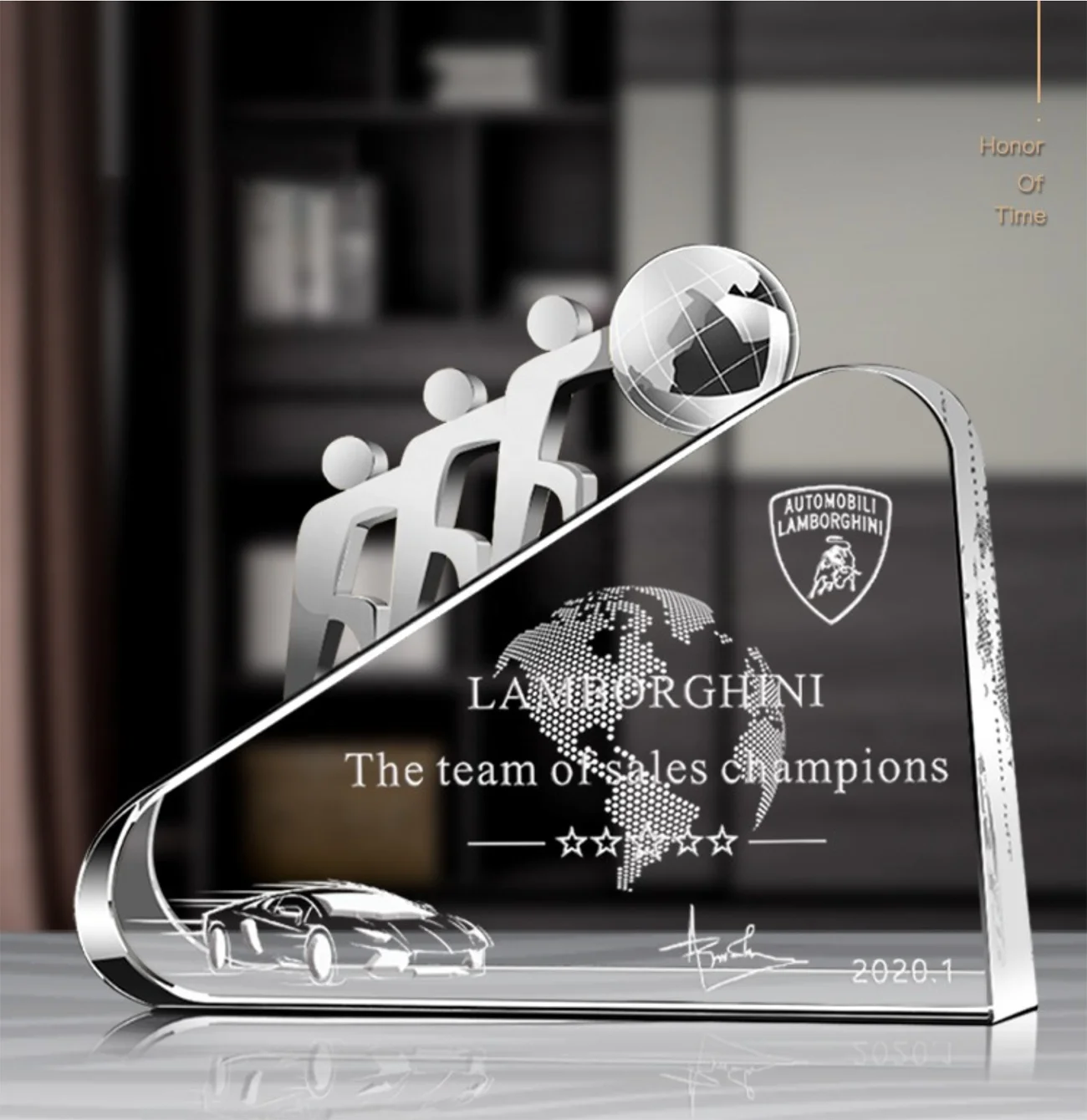 Customized K9 Glass Award Trophy Crystal Plaque Shape Sublimation Laser Metal Character Ball Business Engraving Sports Theme