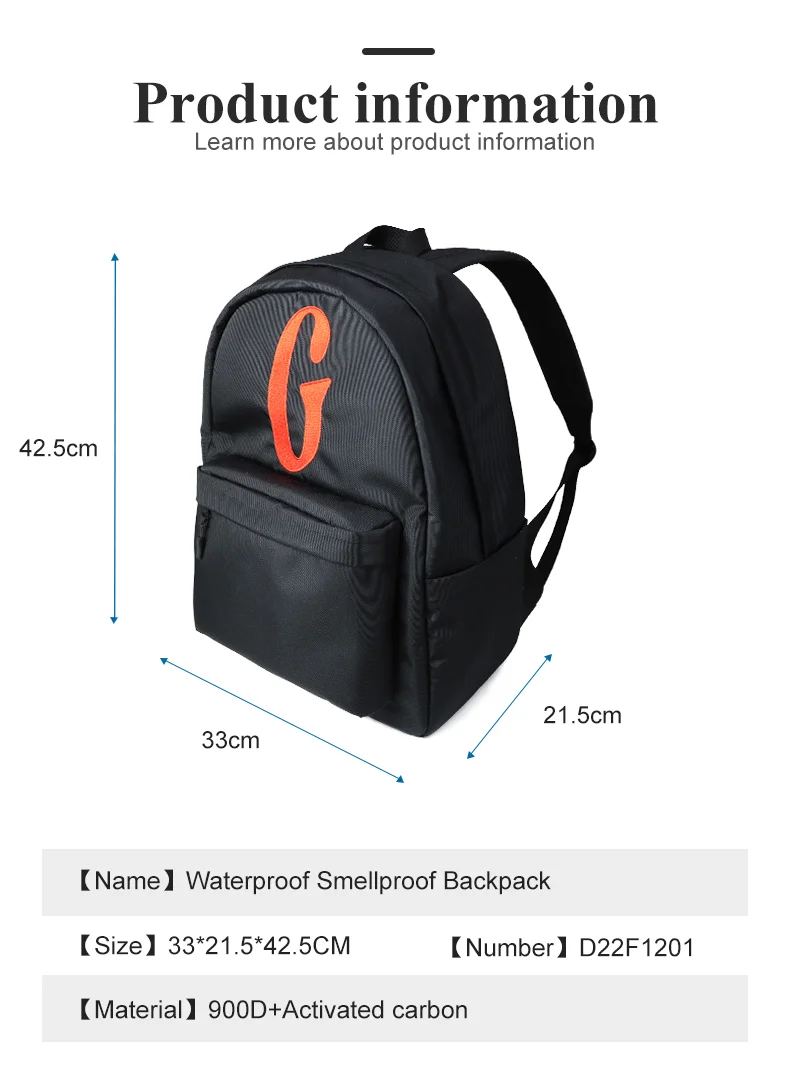 Custom Logo Travel Anti Theft Carbon Lined Stash Odor Proof Smell Proof