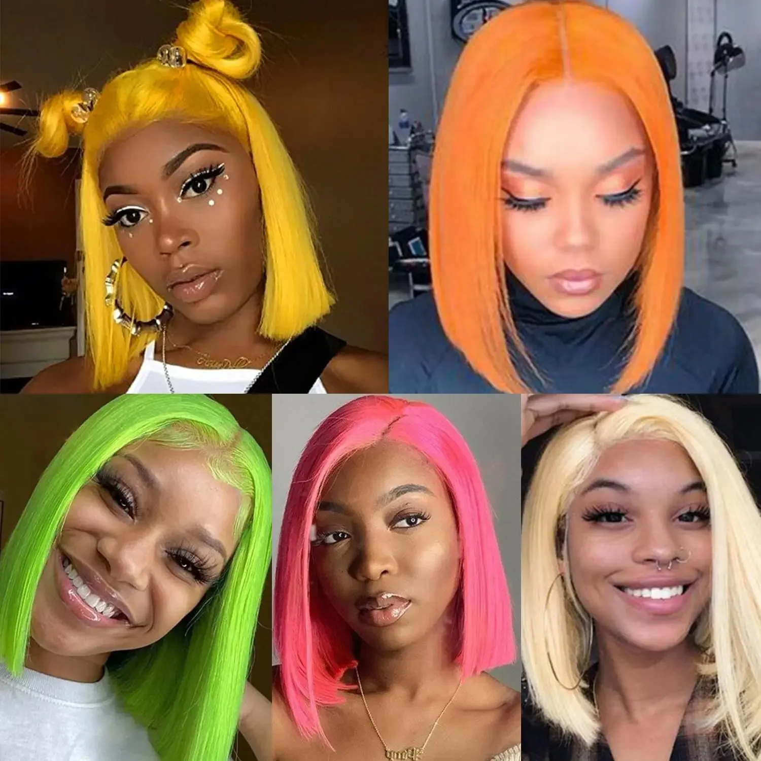 Blond krátka bob parochňa, ľudské vlasy 13x4, čipka vpredu, predtrhané s detskými vlasmi pre ženy_voghion.com
