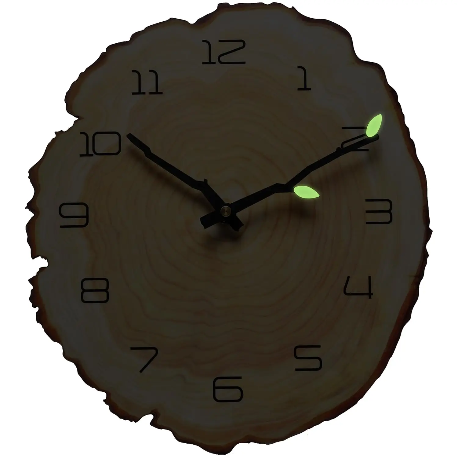 Annual Ring Wall Clock Wood Grain Circular Shape Creative Silent ...