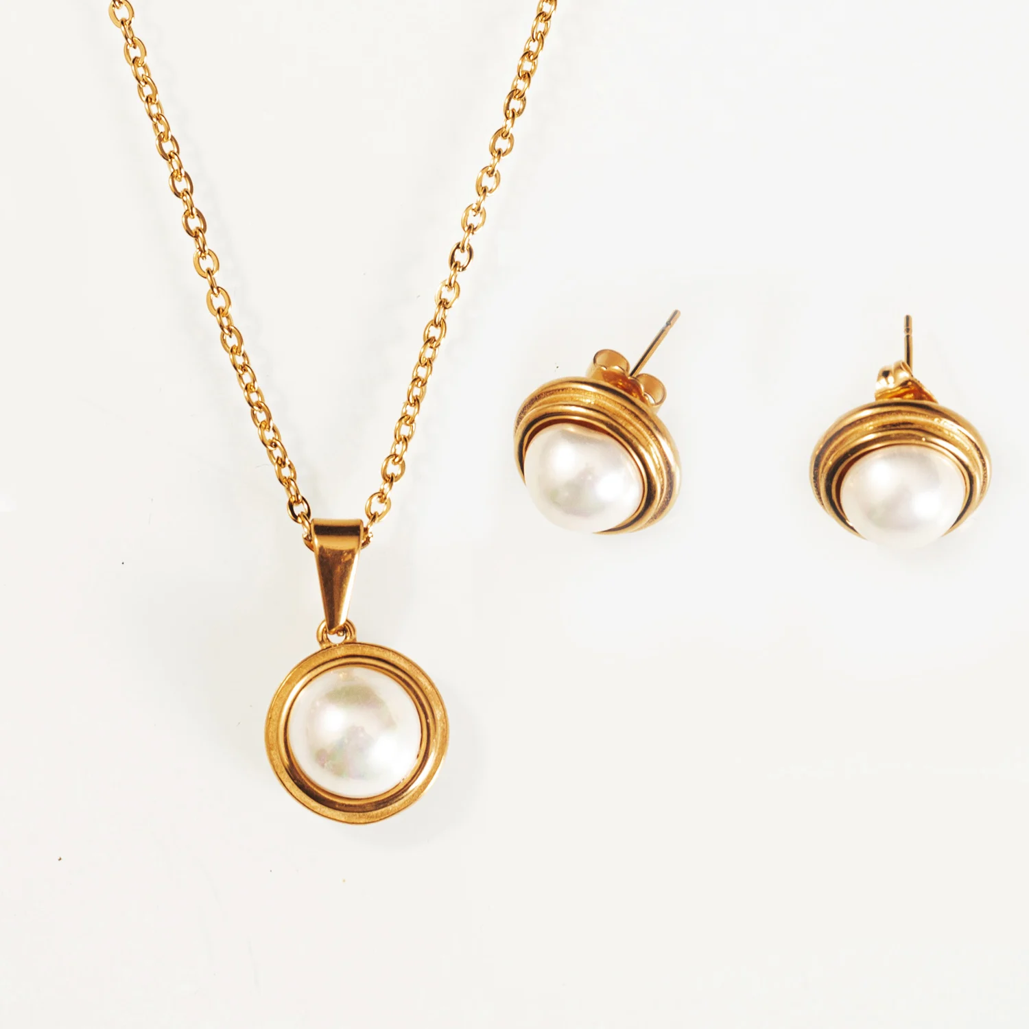 Wholesale Bride Artificial Pearl Necklace Earring Set