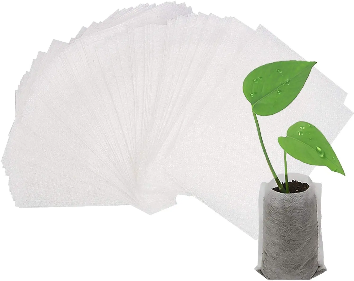 Garden Nursery Seedling Plant Grow Bags Biodegradable Seed Starter Bags Fabric Seedling Pots Plants Pouch Home Garden Supply Develoo 400PCS Non-Woven Nursery Bags 
