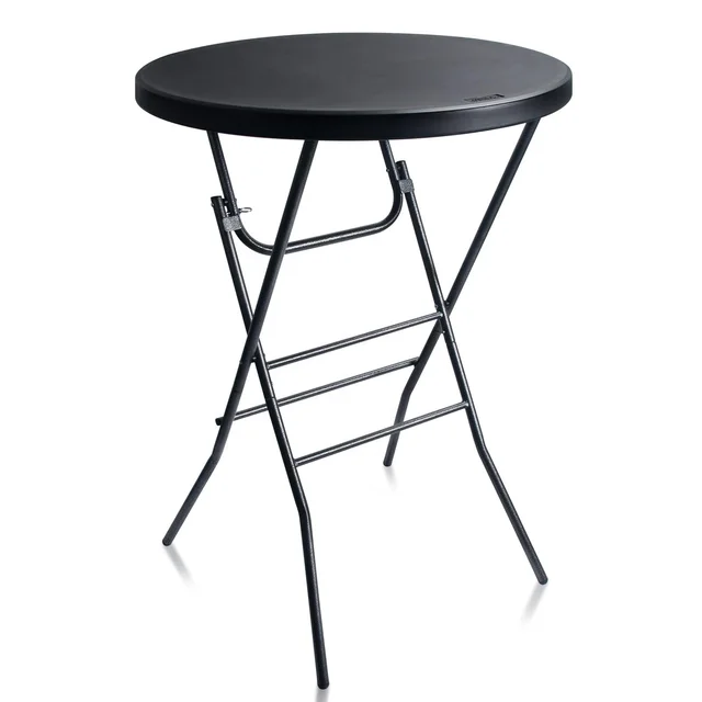 Dia 80cm Black Color Round Plastic High Top Cocktail Bar Table