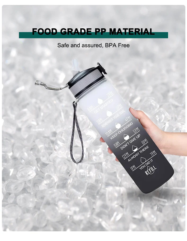 Hot Sale 1000ml Motivational Gradient Bpa Free Gym Fitness Sports ...