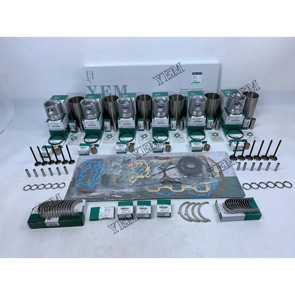 6SD1T Engine Rebuild Kit With Piston Ring Liner Bearing Valves Overhaul Gasket Set for Isuzu