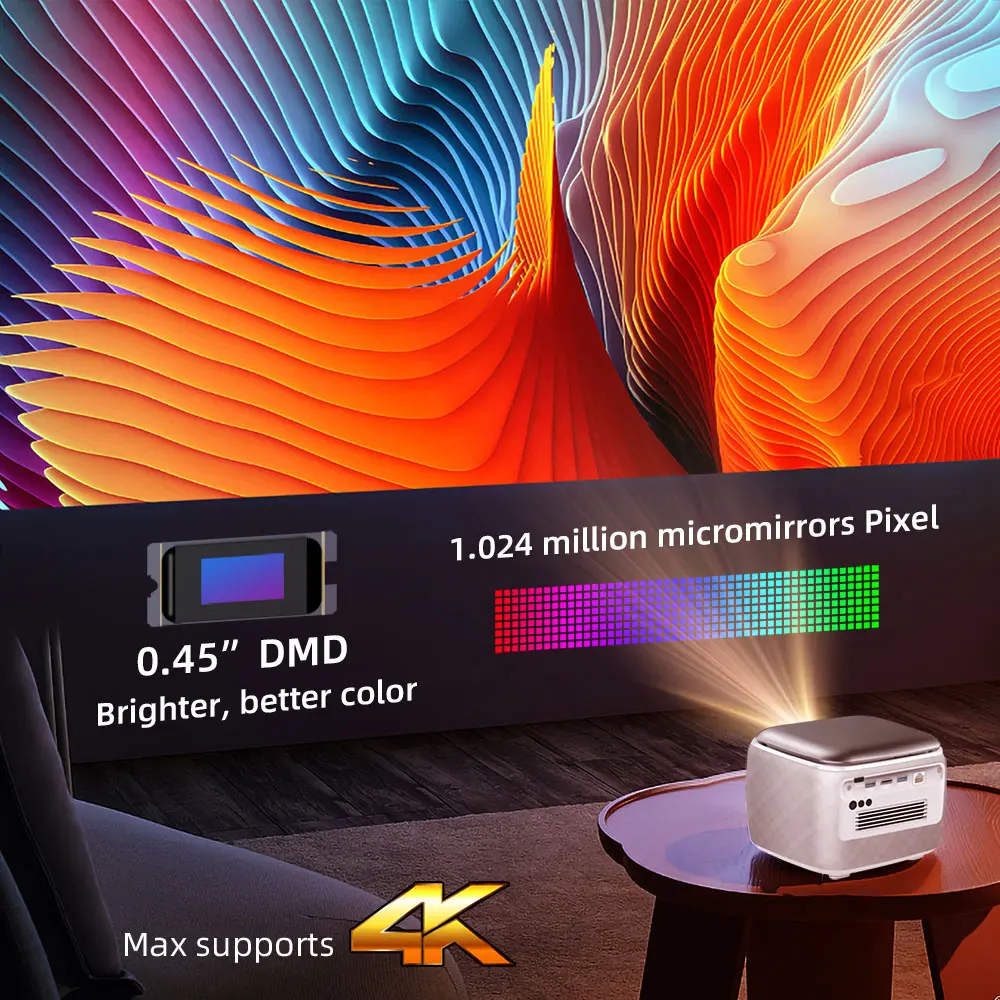 BYINTEK R20pro DLP Link Projector - 4K Video & Battery Beamer