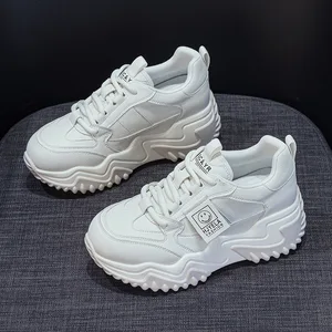 Inner height shoes for women, 2026 spring new thick soled white shoes, internet famous casual and fashionable women's shoes