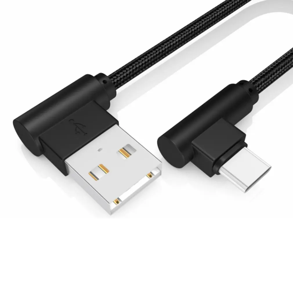 20cm Usb to Type C Short 2.4a Fast Charging Cable Elbow 90 Degree Usb C Micro Usb Data Cable for All Smartphones Dropshipping