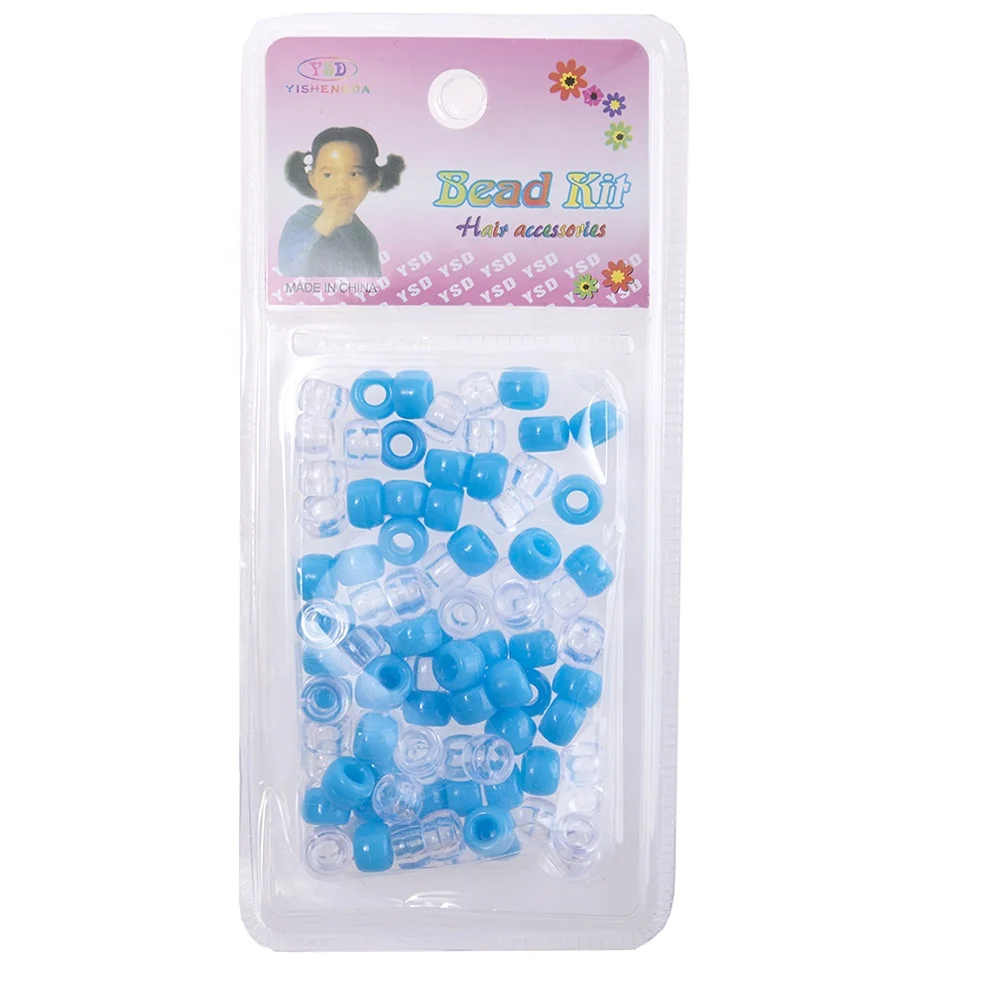 Dirty Braid Resin Transparent Beads Decorative Jewelry Dirty Hair Ring Suit DIY Handmade Big Hole Hair Accessories for Women Kid