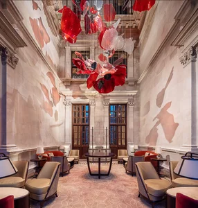 ECOJAS Luxury Glass Chandelier for Hotel Lobby Super Market Wedding Hotel New Design Large Pendent Light