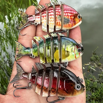 6-joint Multi-joint Fish Lure 8cm 16g Bionic Plastic Live Bait with Hooks Versatile for Perch and Sea Bass – Hooks – view 4