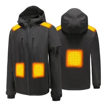 Meinuanshu OEM Unisex Chargeable Graphene Heated Jacket Customized 4 Zones Temperature Control Warming 5V Battery Heating Jacket