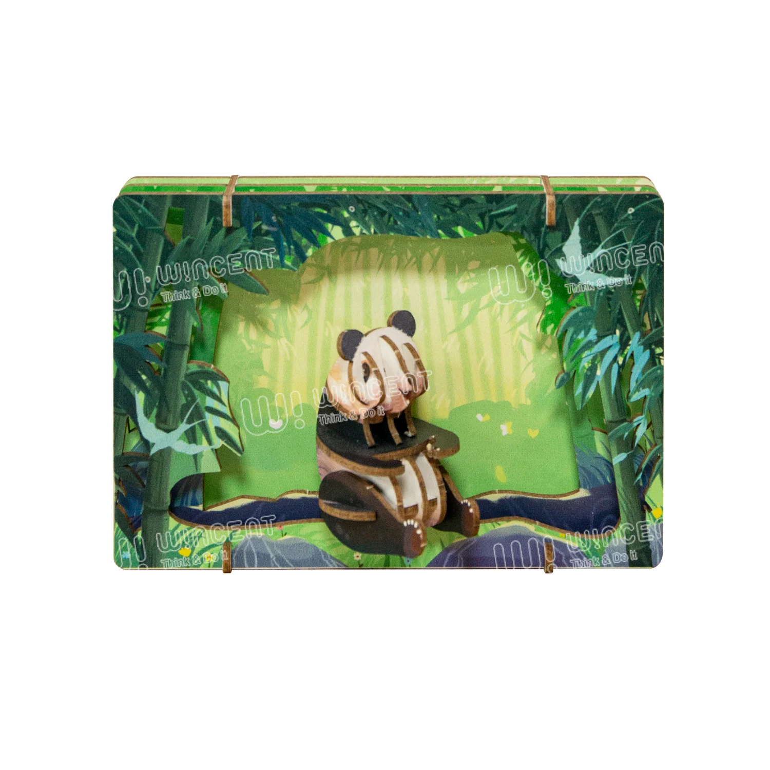 Paper Theater Same Style Desgin Panda Animal Toy 3d Wood or Paper Model Puzzle for Adult Craft