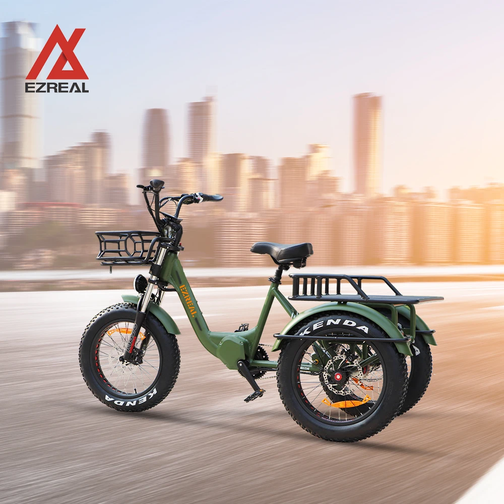 EZREAL Nexus 7 Speed Electric Tricycle 48V 500W 14AH Ce Shimano Adult 14AH Cargo Bike E Trike Bicycle Motorized Passenger