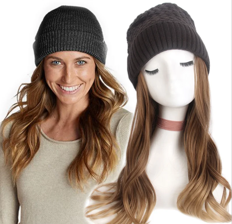 Women Hat With Synthetic Wig Wholesale 