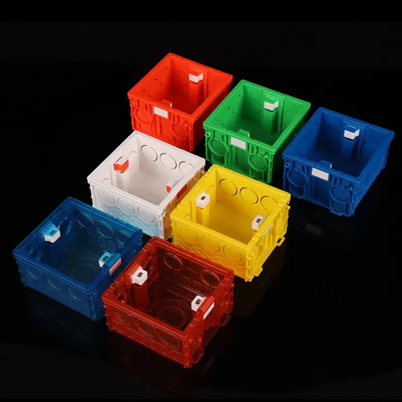 Pvc Switch Box Affordable Price square White Blue Red Pvc Electrical Wall Switch Box for Conduit Fittings Junction Box