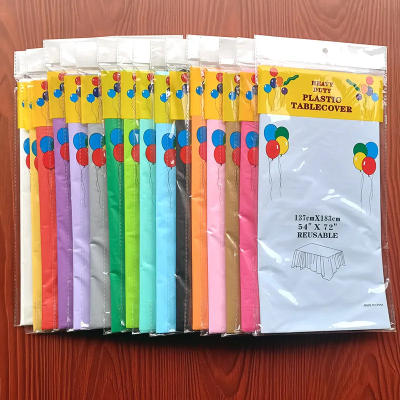 Прямоугольная пластиковая скатерть с логотипом PEVA однотонная Водонепроницаемая одноразовая