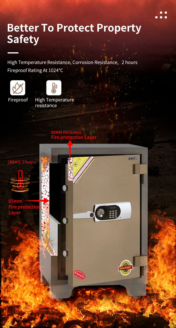 CEQSAFE 2 Hour Home Fireproof Security Safe Box for Sale New Fire Proof Digital Safe supplier