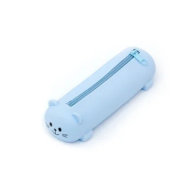 2024 – Cutie pentru creioane din silicon kawaii, drăguță, personalizabilă, cu fermoar, pentru școală, pentru copii, cutie mică pentru materiale de birou, pentru băieți și fetițe