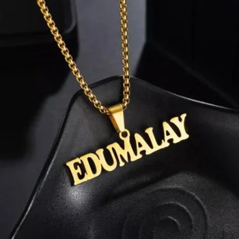 Wholesale personalized custom 18k gold plated jewelry stainless steel necklace with names for women men