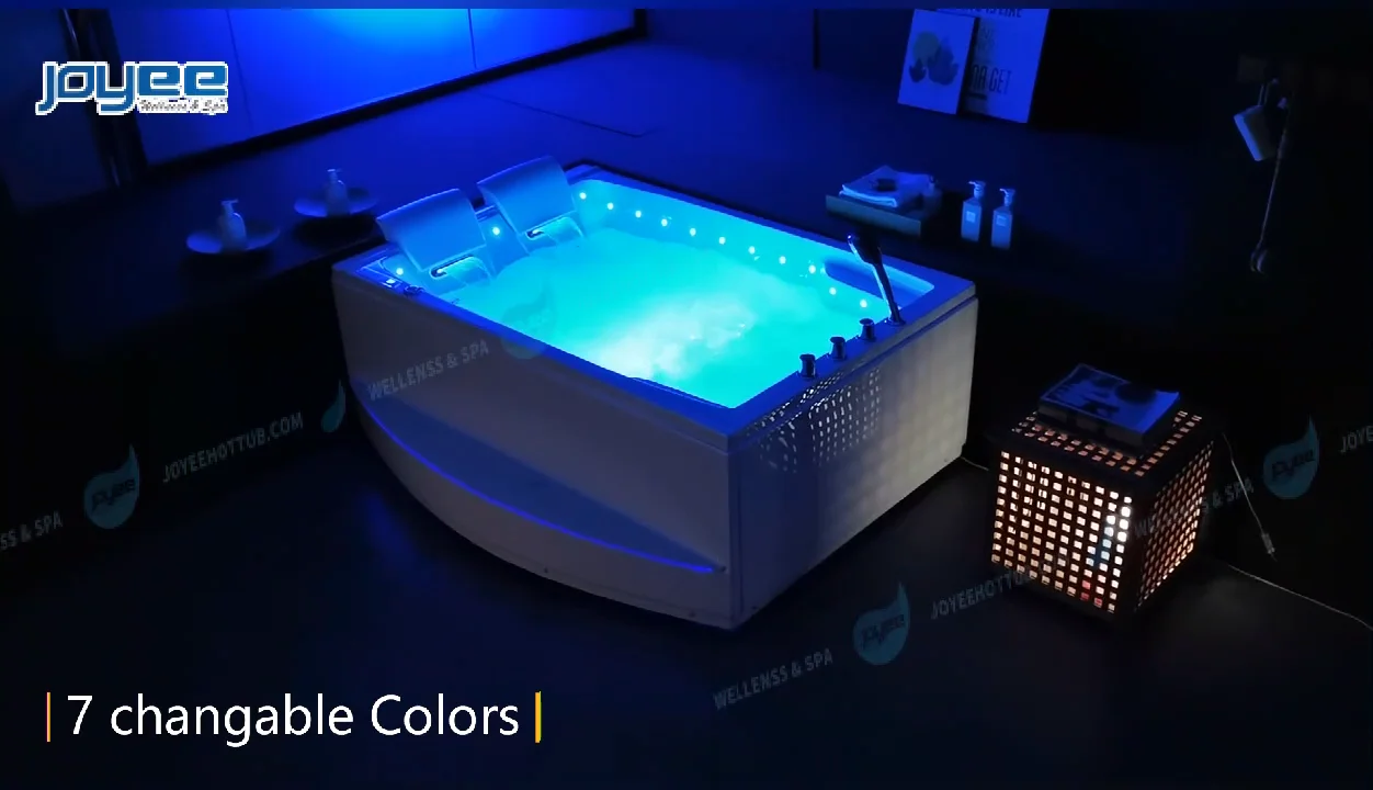 Joyee 2 Persons Indoor Bathtub Artificial Stone 2 Side Skirt Combo