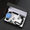 nero-set da 5 pezzi-orologio-rosari-penna-gemelli-gi in legno