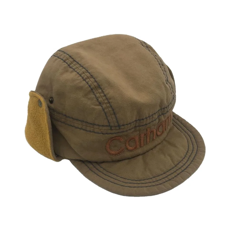 
Зимняя мужская шапка-бомбер русская коричневая парусиновая Кепка с ушами меховая теплая плотная плюшевая бейсболка с флисовой подкладкой и шапка 