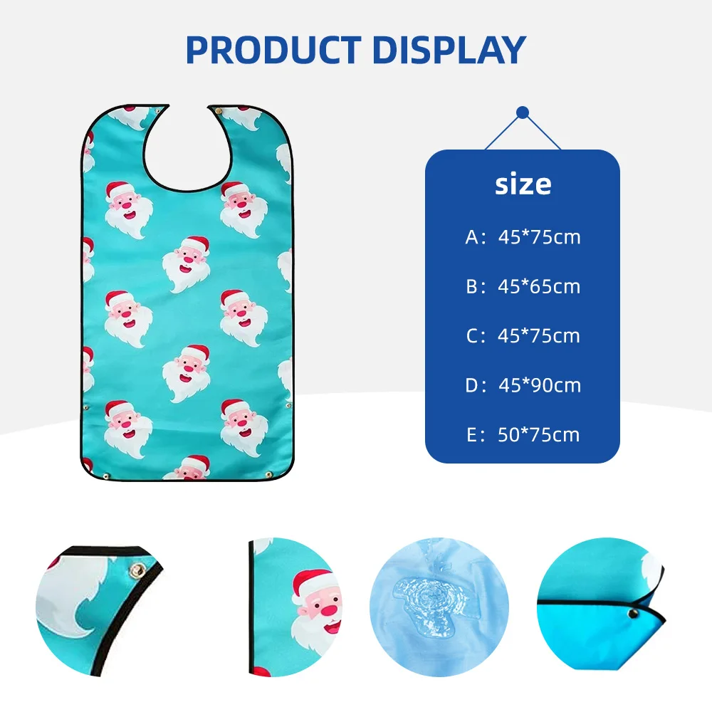 Wholesale Washable Printing Elderly Women Men Adult Bib Reusable Water - product detail 2
