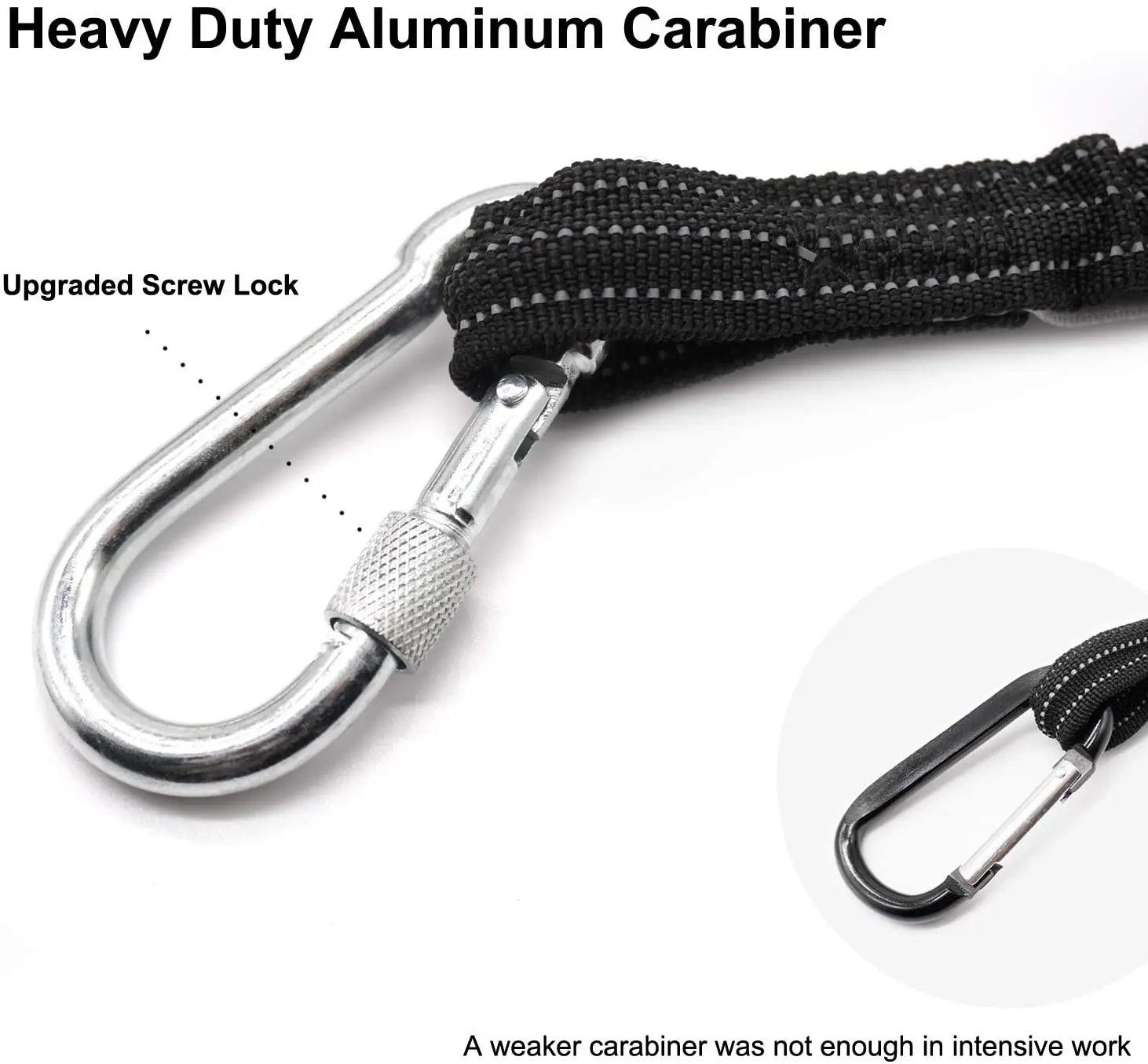 Fall Protection Safety Adjustable Loop End Tool Lanyards Strap Bungee ...