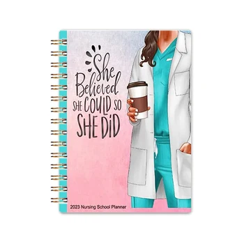 Custom Logo Printing Luxury School Journal Notebook Spiral Daily Planner Set Nurse Student Planner