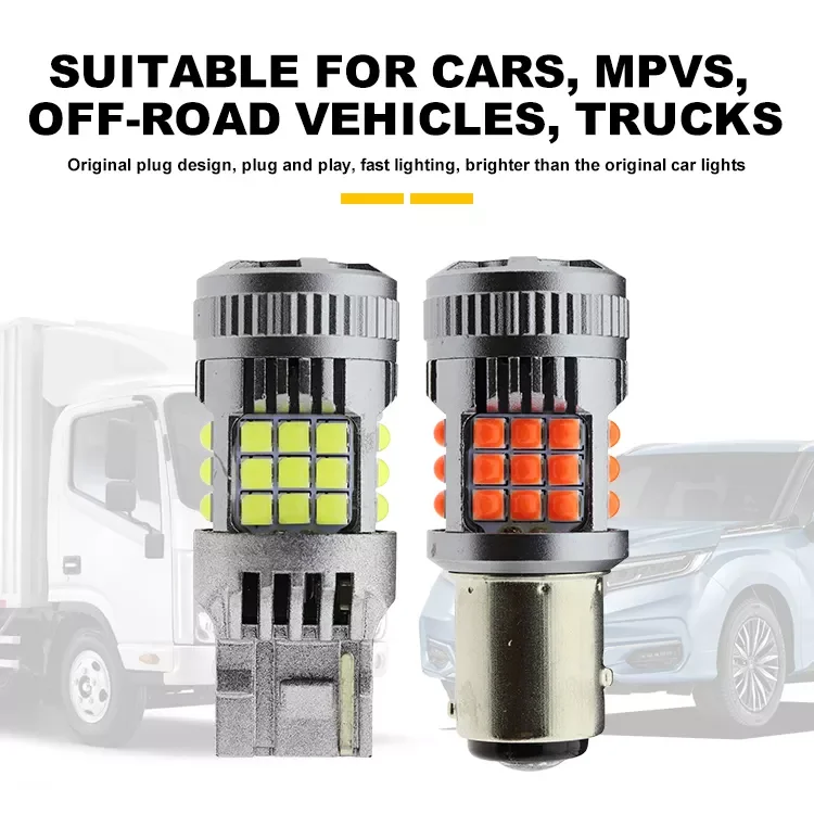 ESPUMOSO Auto LED Canbus 1156 1157 7440 3030 T20 36SMD 12V Anti Stroboscopic Decoding Turn Signal Lamp Bulbs With Fan Cooling