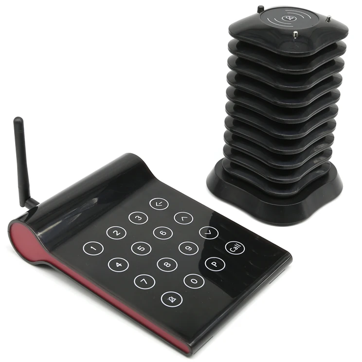 WirelessLinkx Restaurant Beeper Buzzer Queue Customer Guest 10 Wireless Pager System for Clinic Coffee Shop Church Food Truck