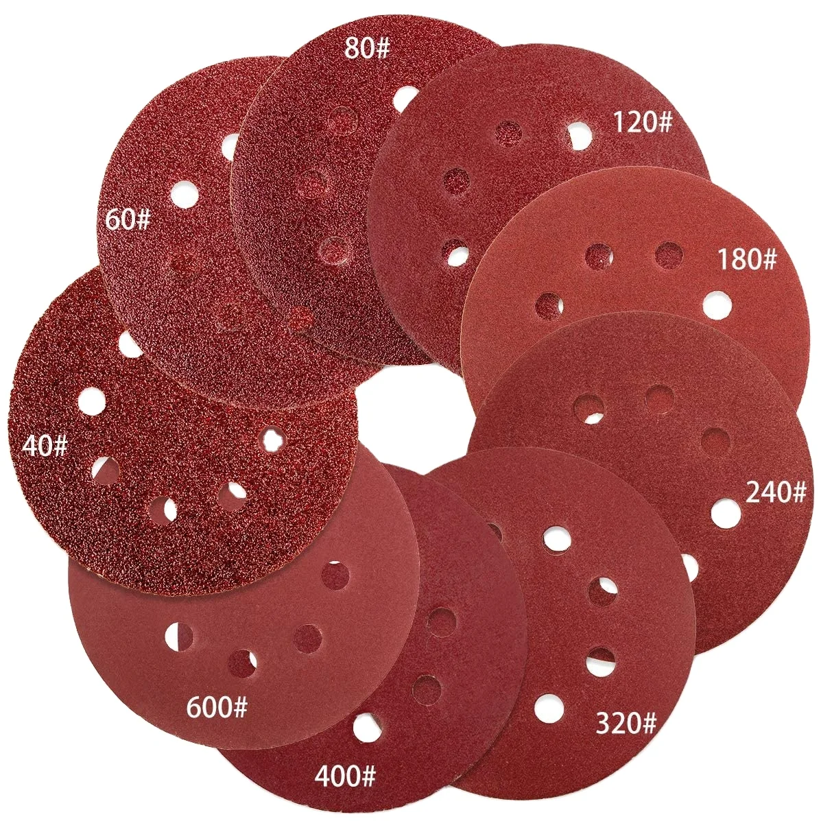 Aluminum Oxide Red Sandpaper Discs Selfadhesive Sand Disc Hook And