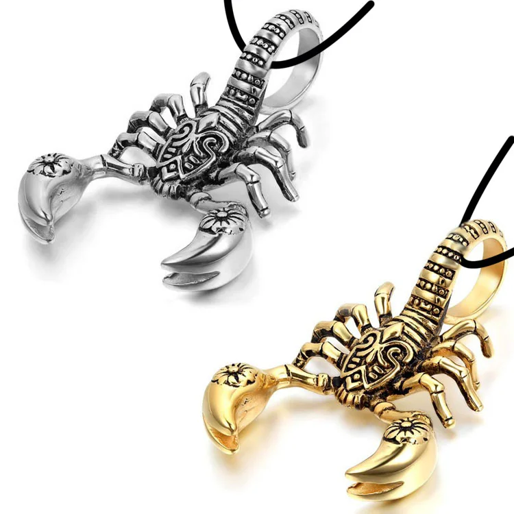 Personality Metal Scorpion Keychain Stainless Steel 3d Mockup Scorpion Pendant for Necklace Pendant Necklace